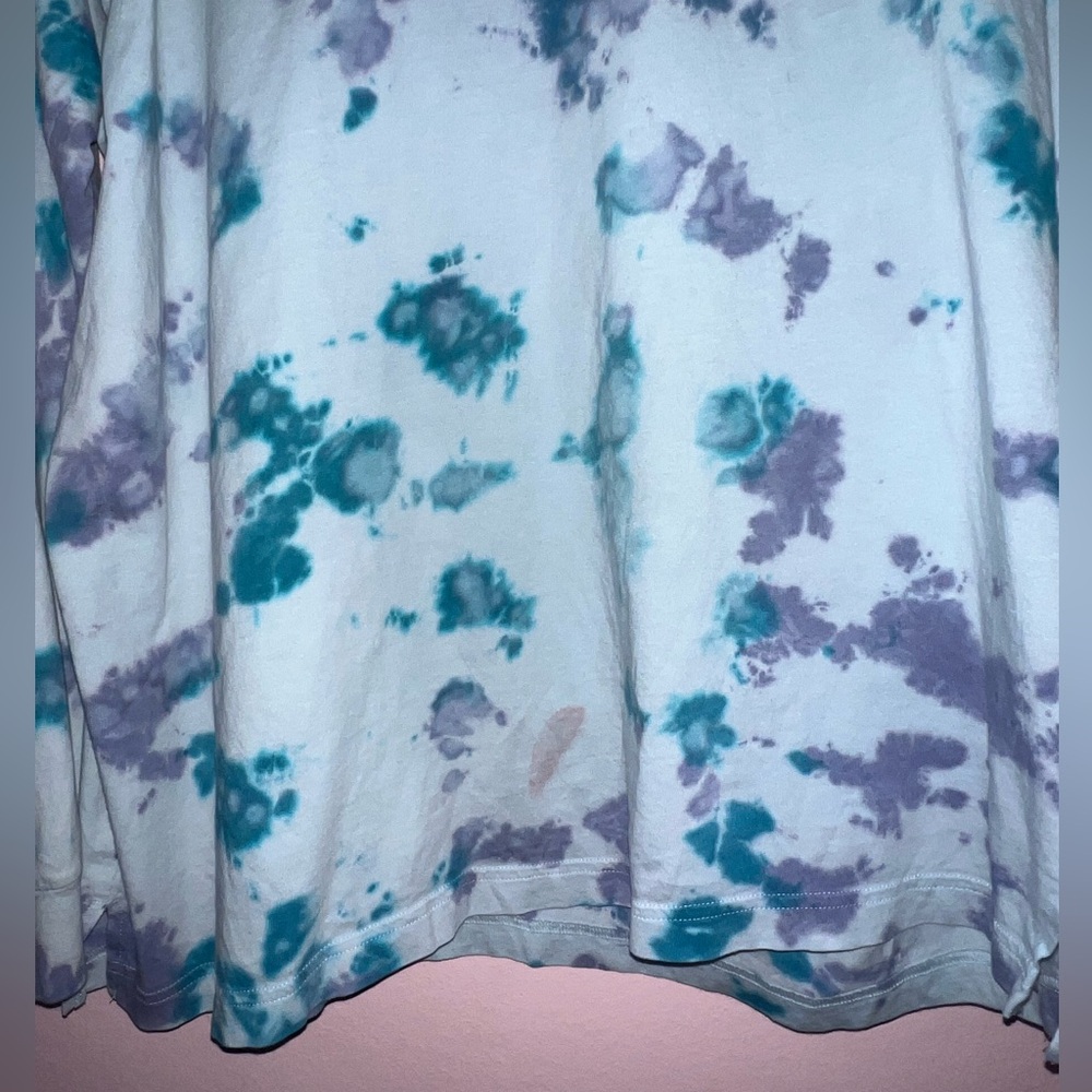 PINK Tie-Dye Crewneck Tee in Teal & Lavender - Picture 4 of 7